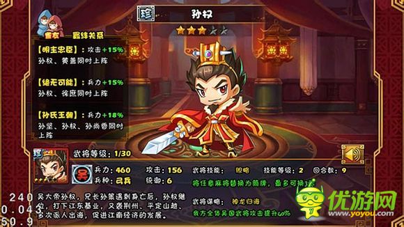 大牌三國(guó)武將孫權(quán)屬性詳解